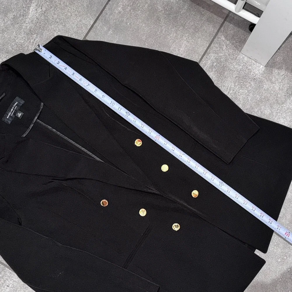 MARC NEW‎ YORK ANDREW MARC Double Breasted Blazer Black Gold Buttons Sz 1X